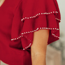  Madilynn Ruffle Short Sleeve Sweater