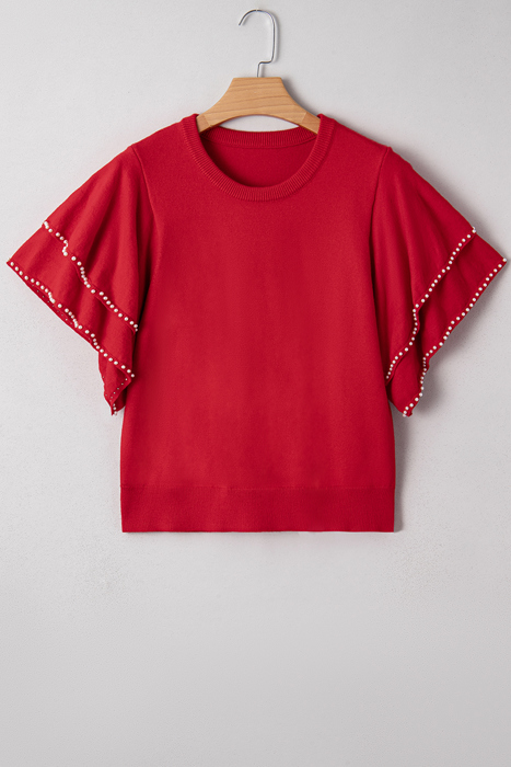 Madilynn Ruffle Short Sleeve Sweater
