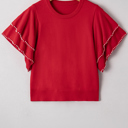  Madilynn Ruffle Short Sleeve Sweater