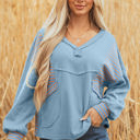  Madison Exposed Seam Waffle Baggy Pullover