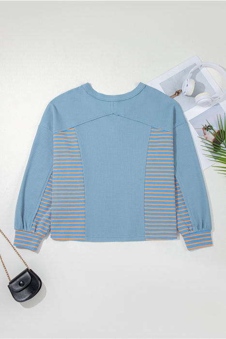 Madison Exposed Seam Waffle Baggy Pullover