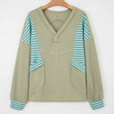 Meadow Mist Green Medium Madison Exposed Seam Waffle Baggy Pullover