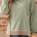  Maelynn Waffle Patchwork Oversize Sweatshirt