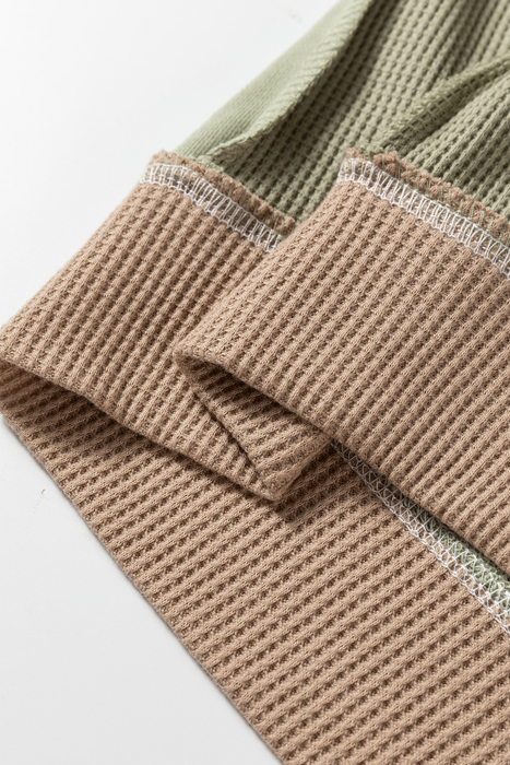 Maelynn Waffle Patchwork Oversize Sweatshirt