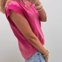 Maggie Trim Cap Sleeve Top