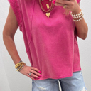  Maggie Trim Cap Sleeve Top