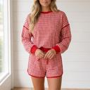 Red Small Maggy Oversized Ribbed Trim Top & Bottom Set
