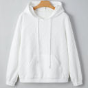  Magnolia Cable Lattice Texture Kangaroo Pocket Hoodie
