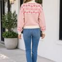  Magnolia Print Stand Casual Sweater