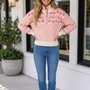  Magnolia Print Stand Casual Sweater