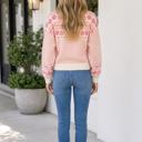  Magnolia Print Stand Casual Sweater
