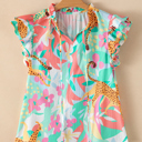  Magnolia Tie Summer Floral Blouse