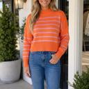 Orange Stripe XL Makayla Boxy Fit Sweater