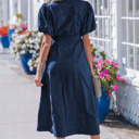  Makayla Bubble Sleeve Long Dress