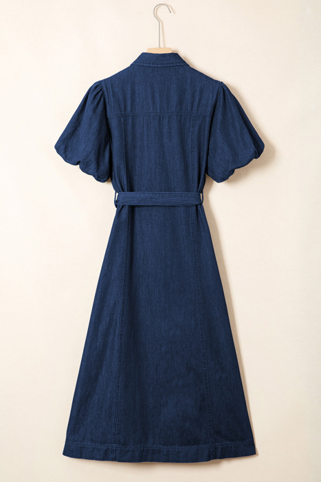 Makayla Bubble Sleeve Long Dress