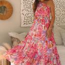  Malaysia Floral Print Shirred One Shoulder Maxi Dress