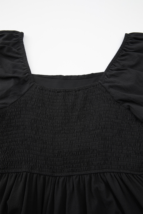 Malaysia Ruched Puff Sleeve Romper