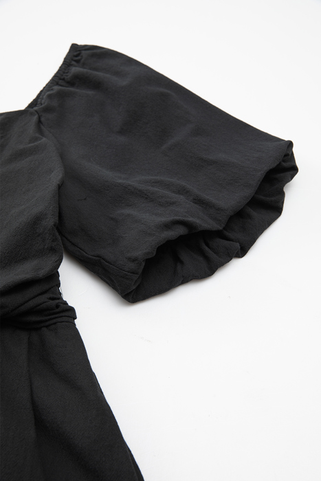 Malaysia Ruched Puff Sleeve Romper