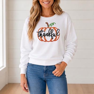 Maleya Thankful Pumpkin Embroidered Pullover