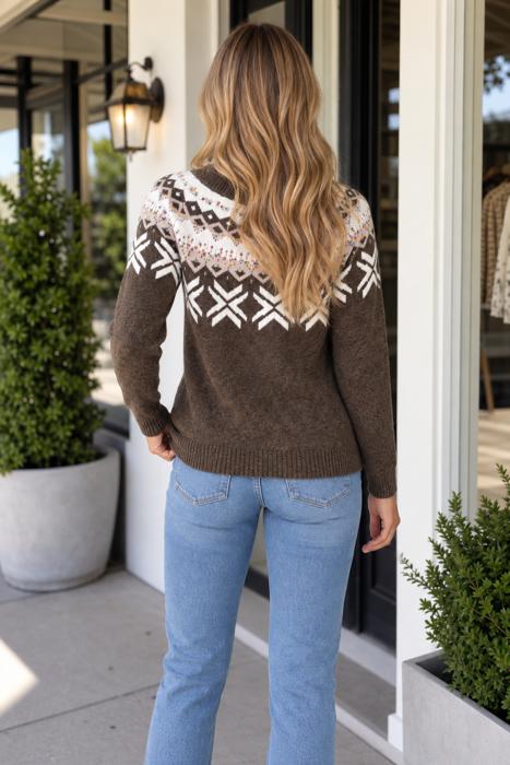 Malia Pattern Knit Shift Sweater