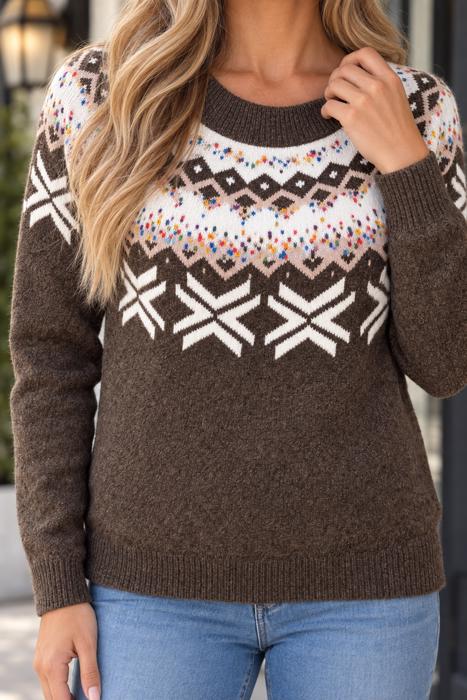 Malia Pattern Knit Shift Sweater
