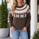Chicory Coffee XL Malia Pattern Knit Shift Sweater