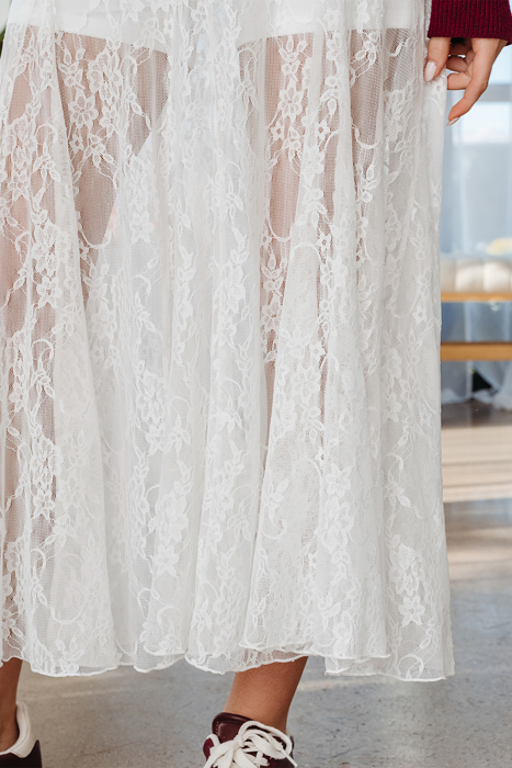 Maliyah Lace Flowy Maxi Skirt
