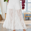 White Large Maliyah Lace Flowy Maxi Skirt