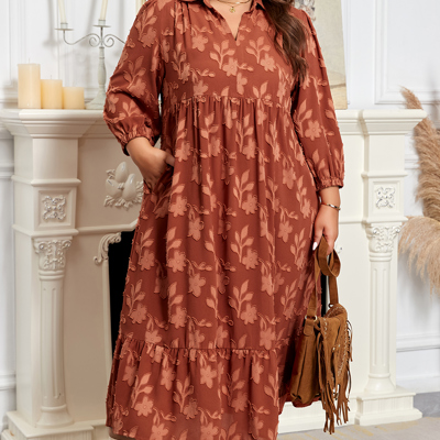 Mallory 4 Sleeve Long PLUS Dress