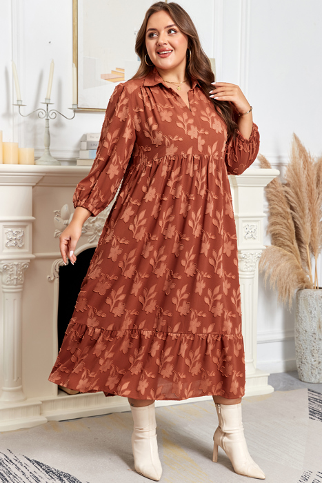 Mallory 4 Sleeve Long PLUS Dress