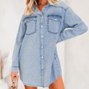 Blue Small Maramila Loose Fit Mini Dress