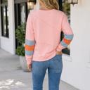  Marci Patchwork Raw Detail Long Sleeve Top