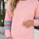  Marci Patchwork Raw Detail Long Sleeve Top
