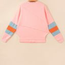  Marci Patchwork Raw Detail Long Sleeve Top