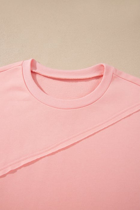 Marci Patchwork Raw Detail Long Sleeve Top