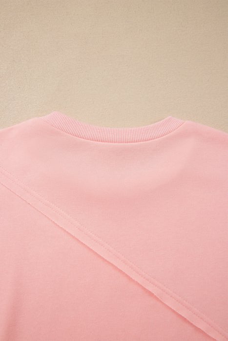 Marci Patchwork Raw Detail Long Sleeve Top