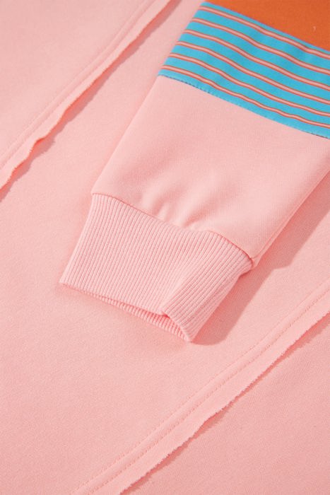 Marci Patchwork Raw Detail Long Sleeve Top