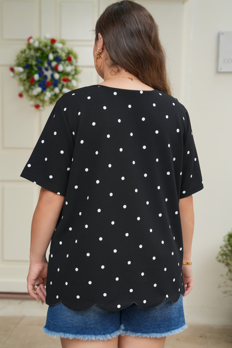 Margaret Dotted Casual PLUS Top