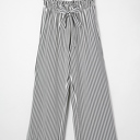 Black Stripe Small Margot Loose Straight Casual Pants