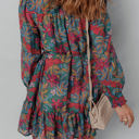  Maria Floral V Neck Puff Sleeve Dress