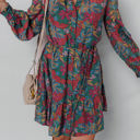  Maria Floral V Neck Puff Sleeve Dress