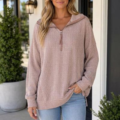 Mariah Collar Drop Shoulder Long Sleeve Top