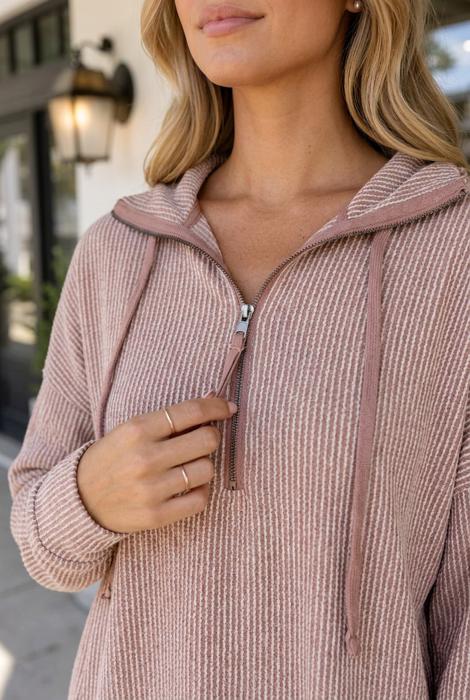 Mariah Collar Drop Shoulder Long Sleeve Top