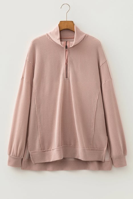Mariah Collar Drop Shoulder Long Sleeve Top