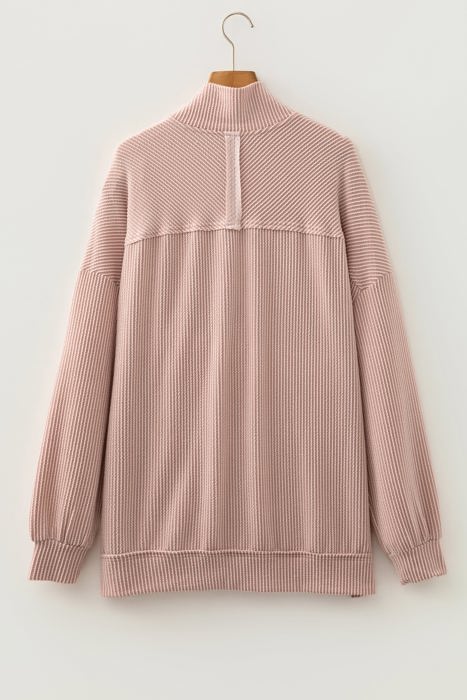 Mariah Collar Drop Shoulder Long Sleeve Top