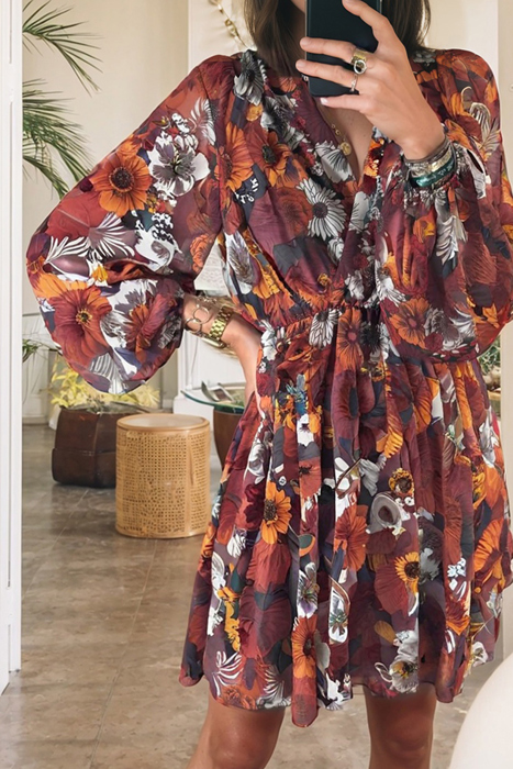 Marianna Sleeve Flowy Mini Dress