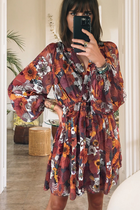Marianna Sleeve Flowy Mini Dress