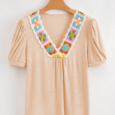 Marianna Textured Short Sleeve Blouse