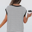  Marie Stripe Chest Pocket Tank Top