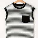  Marie Stripe Chest Pocket Tank Top